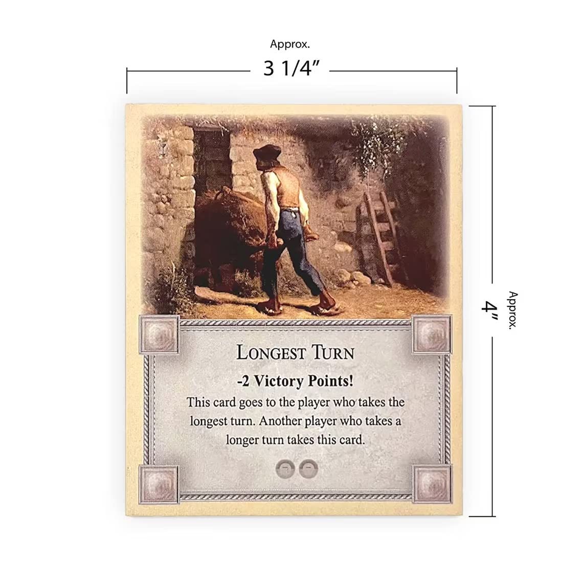 5-Pack Bonus Cards: Longest Turn, Wood for Sheep, Most Developed, Lover of Sheep and Port of Call compatible with Catan's Settlers of Catan and Expansions