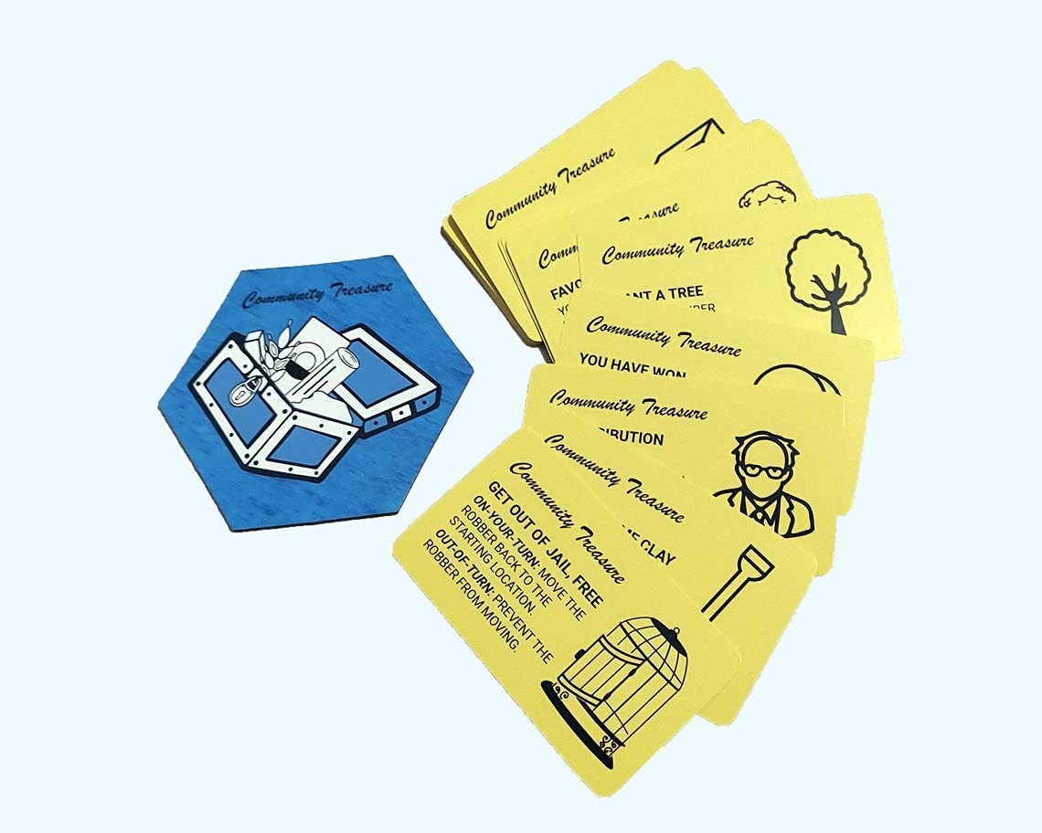 Community Treasure Chest Hex and Card Deck Scenario compatible with Catan's Settlers of Catan, Seafarers, Cities and Knights and Catan Expansions