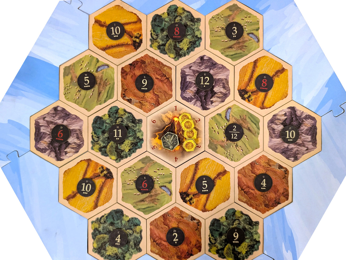 Dragon Scenario with Metal Dragon Token compatible with Catan's Settlers of Catan, Seafarers, and Catan Expansions