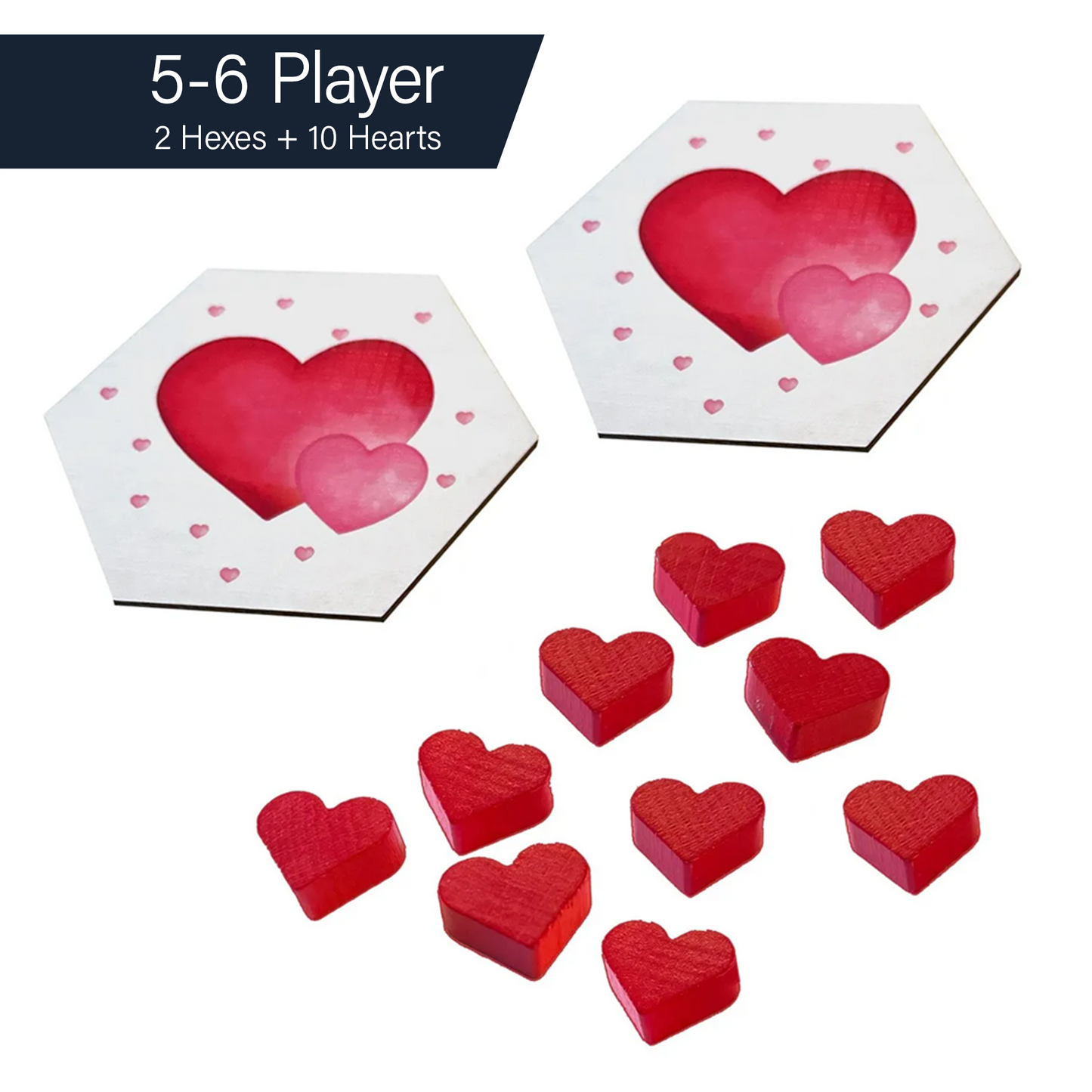 Valentines Love Letter Scenario Hex and Heart Meeple Tokens Holiday Expansion compatible with Catan’s Settlers of Catan