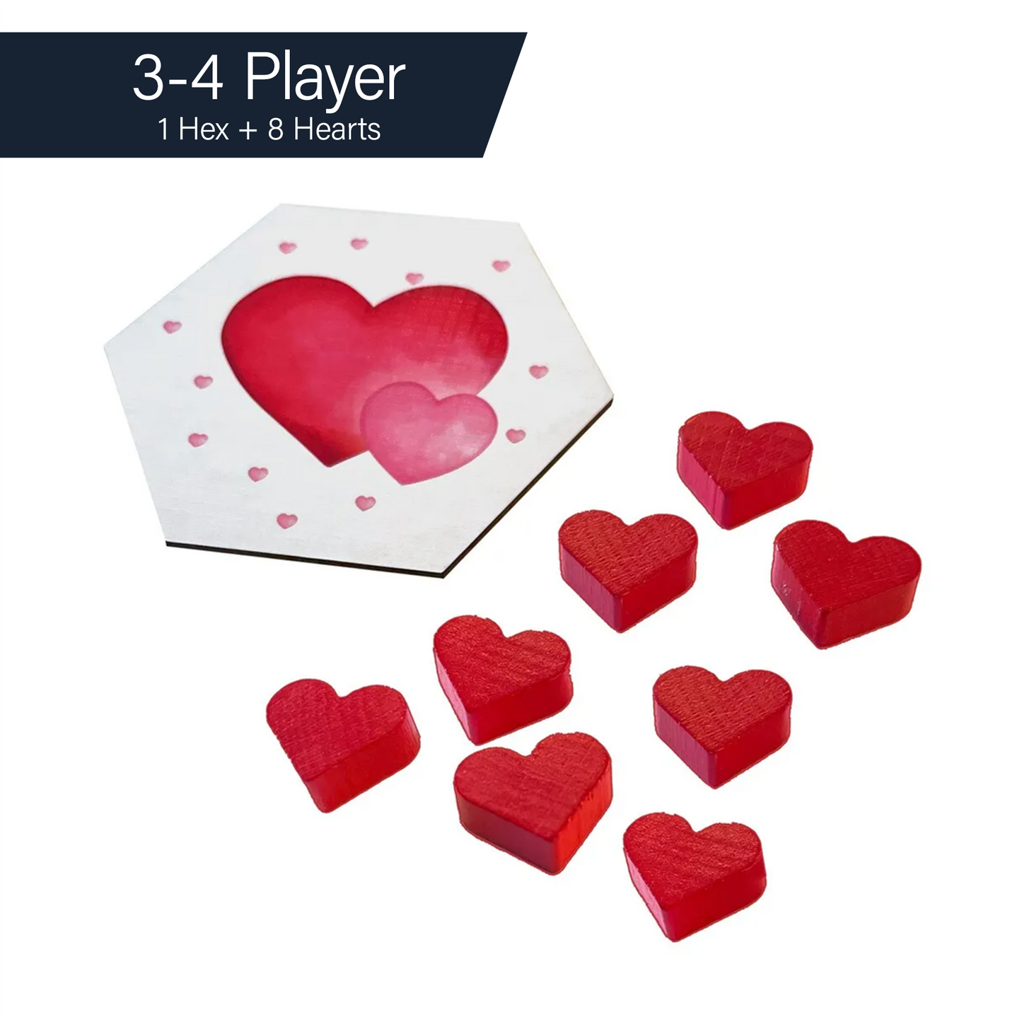 Valentines Love Letter Scenario Hex and Heart Meeple Tokens Holiday Expansion compatible with Catan’s Settlers of Catan