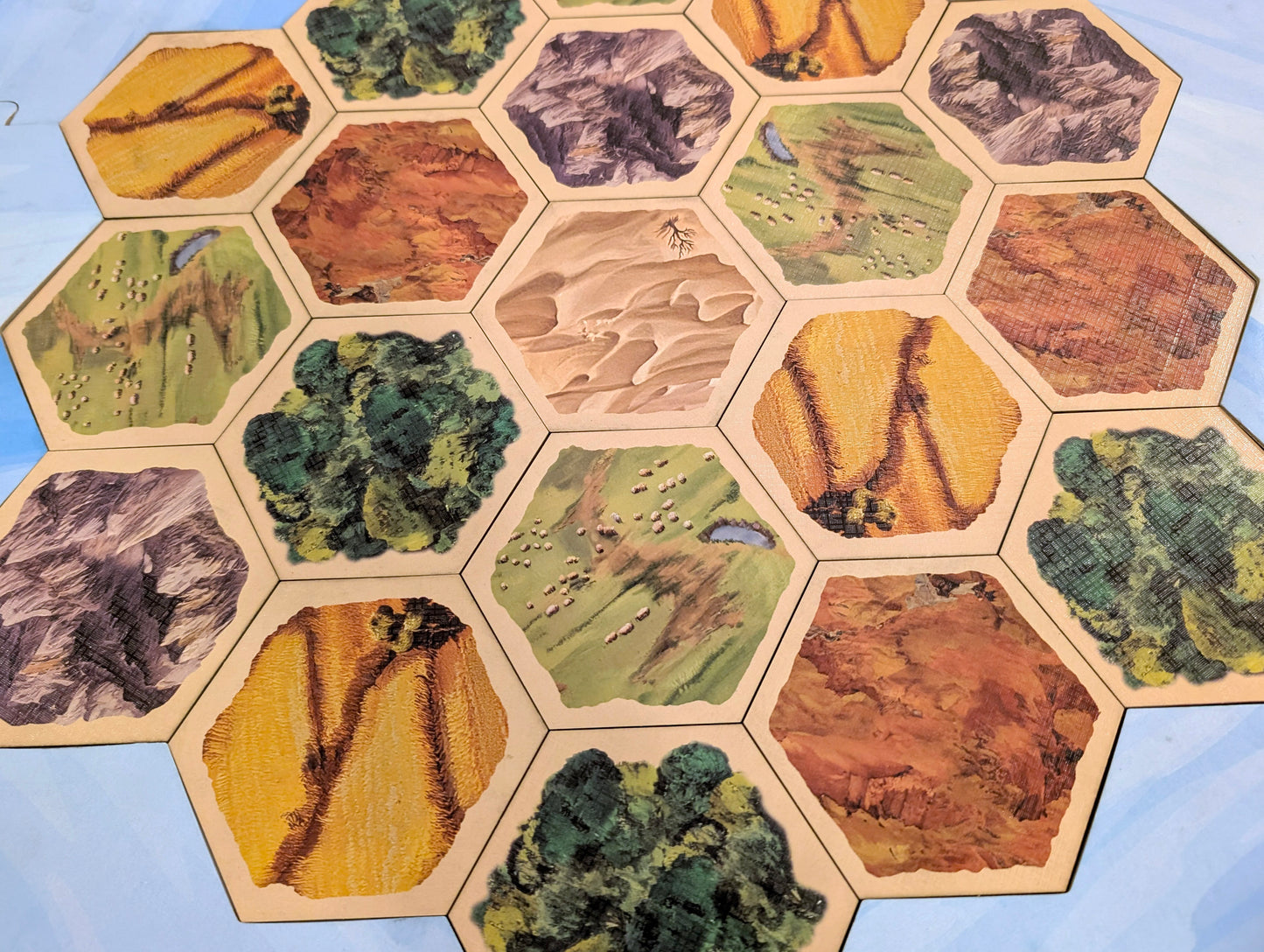 UV-Coated Easy Clean Replacement Hex Set compatible with Catan 6th Edition