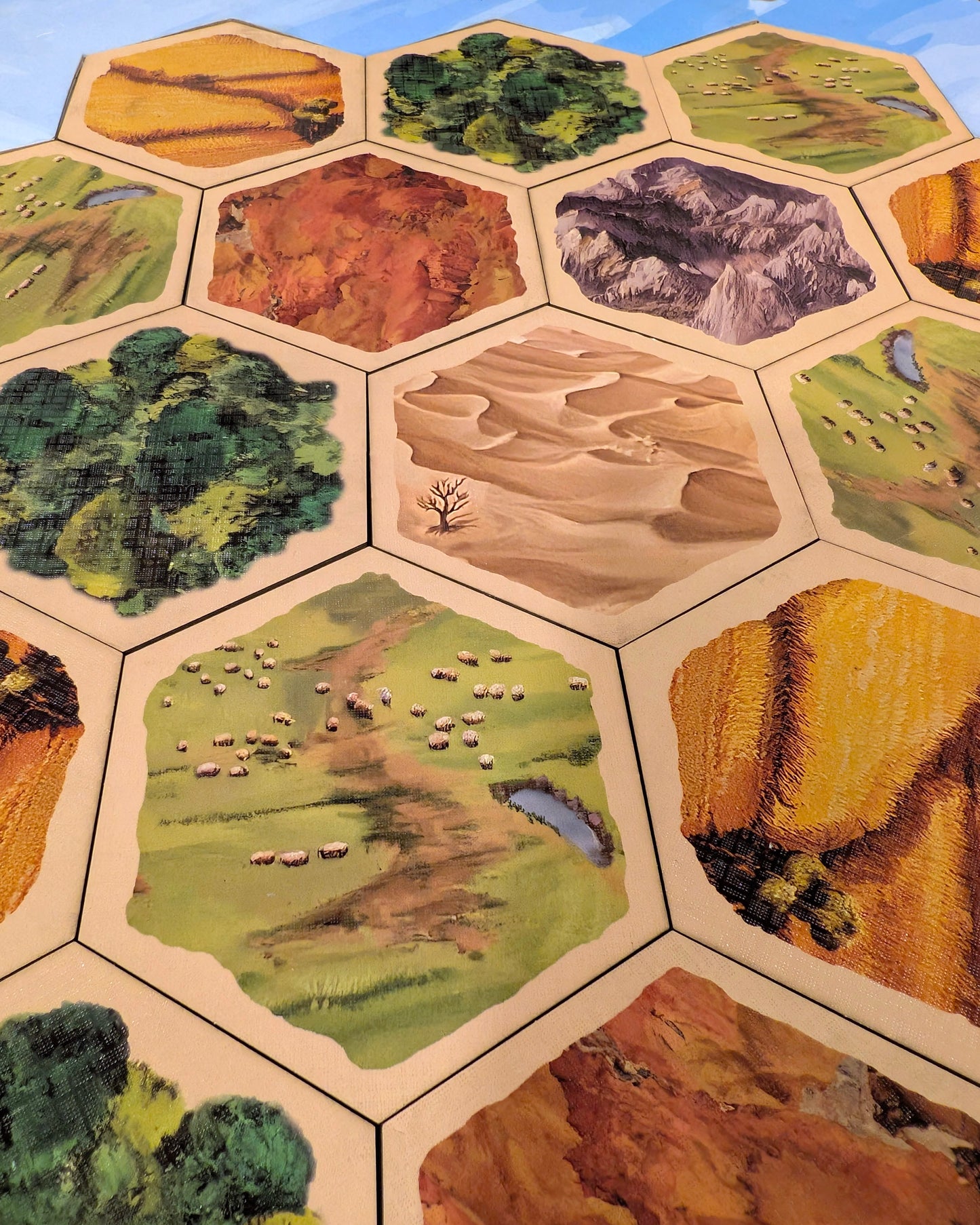 UV-Coated Easy Clean Replacement Hex Set compatible with Catan 6th Edition