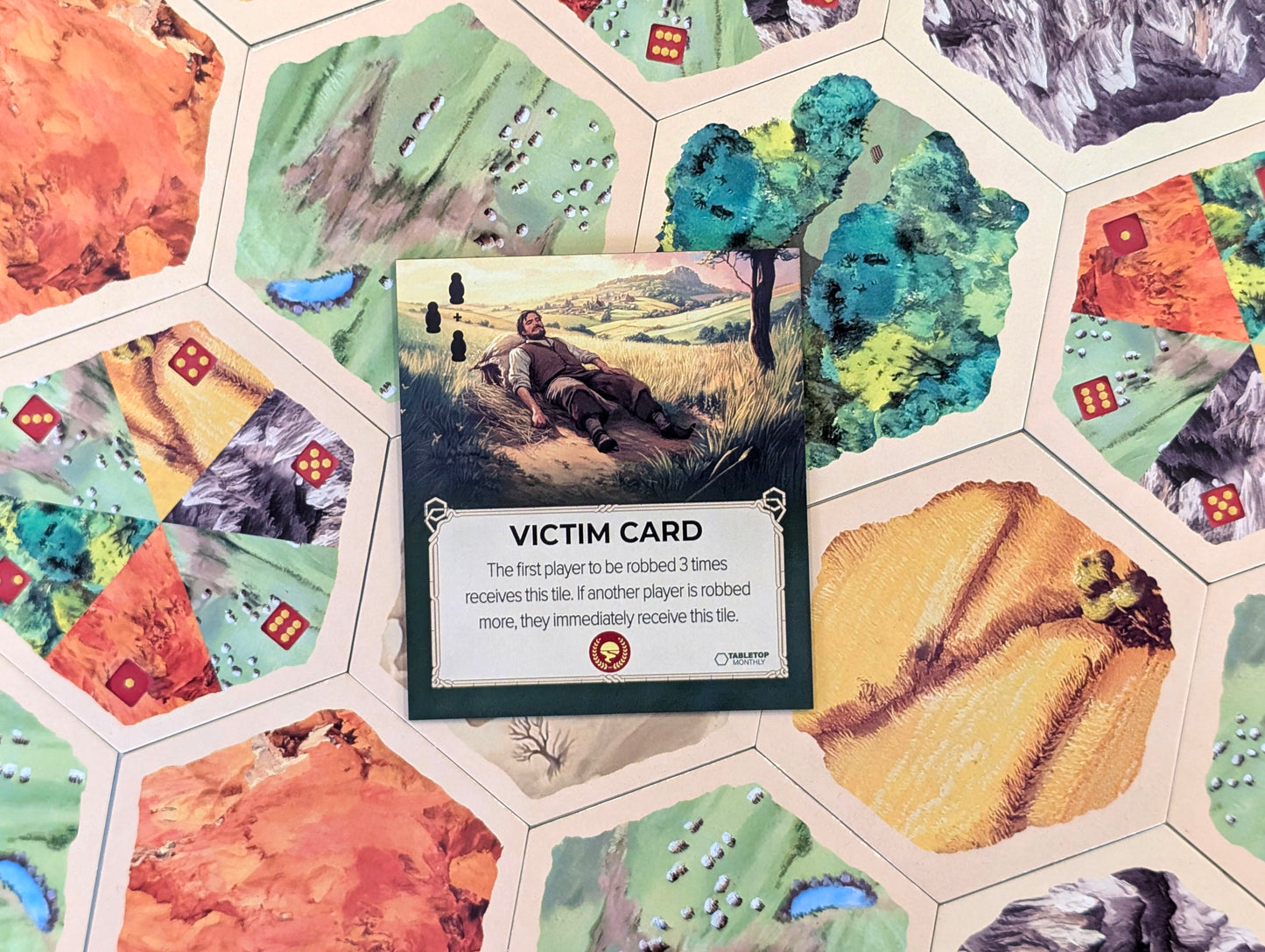Victim Card Tile compatible with Catan's Settlers of Catan, Seafarers, and Catan Expansions, 6th Edition