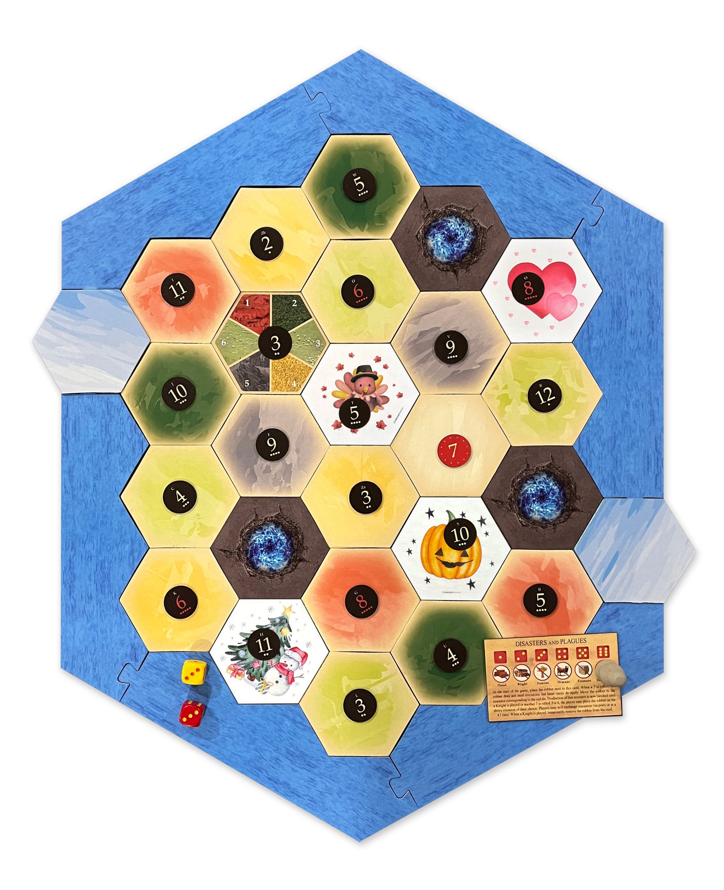 Holidays 4 Scenario Pack! Halloween, Thanksgiving, Christmas & Valentines Day Scenarios Expansions compatible with Catan's Settlers of Catan