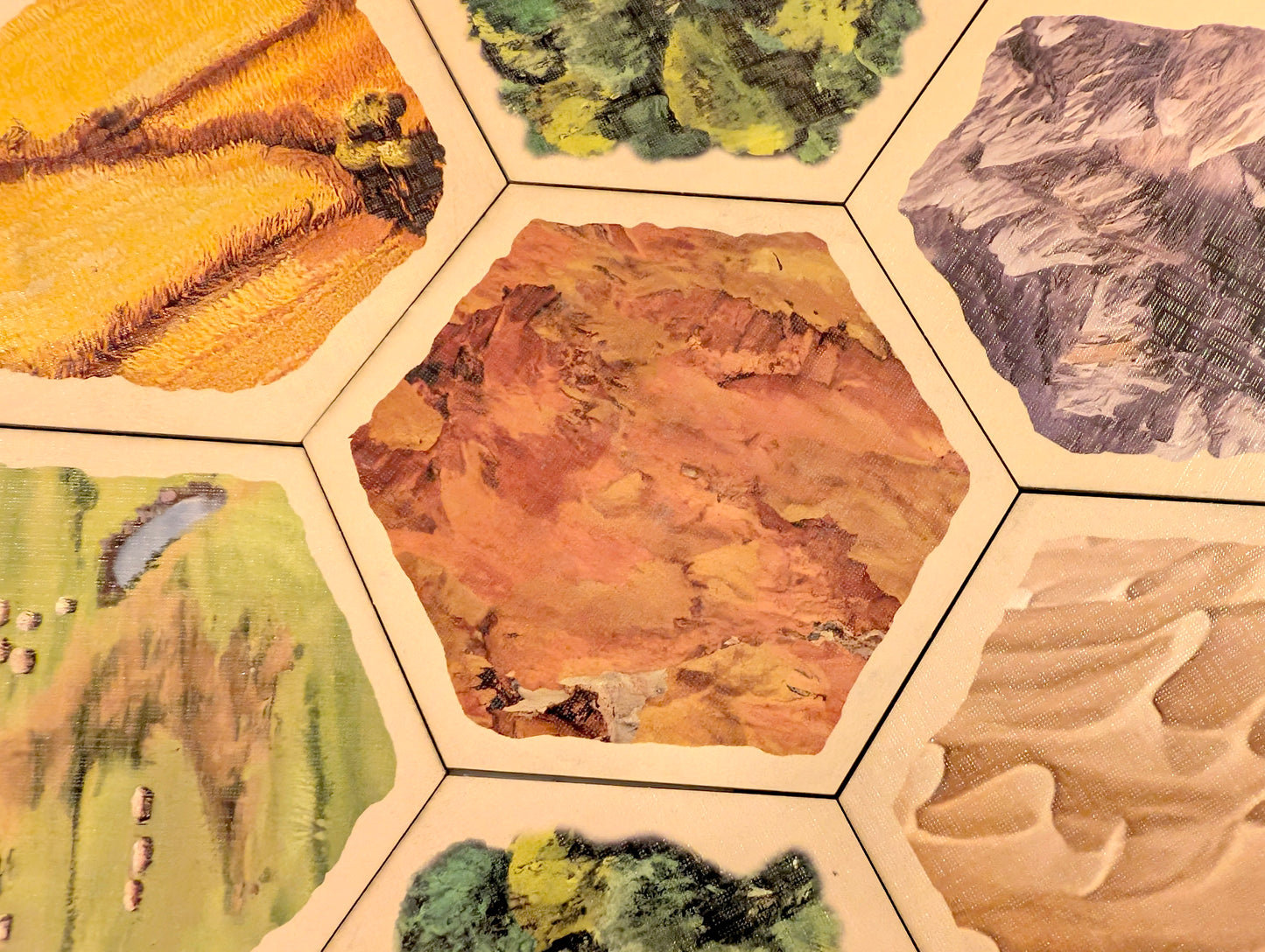 UV-Coated Easy Clean Replacement Hex Set compatible with Catan 6th Edition