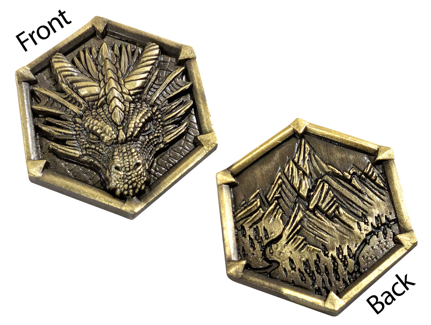 Dragon Scenario with Metal Dragon Token compatible with Catan's Settlers of Catan, Seafarers, and Catan Expansions