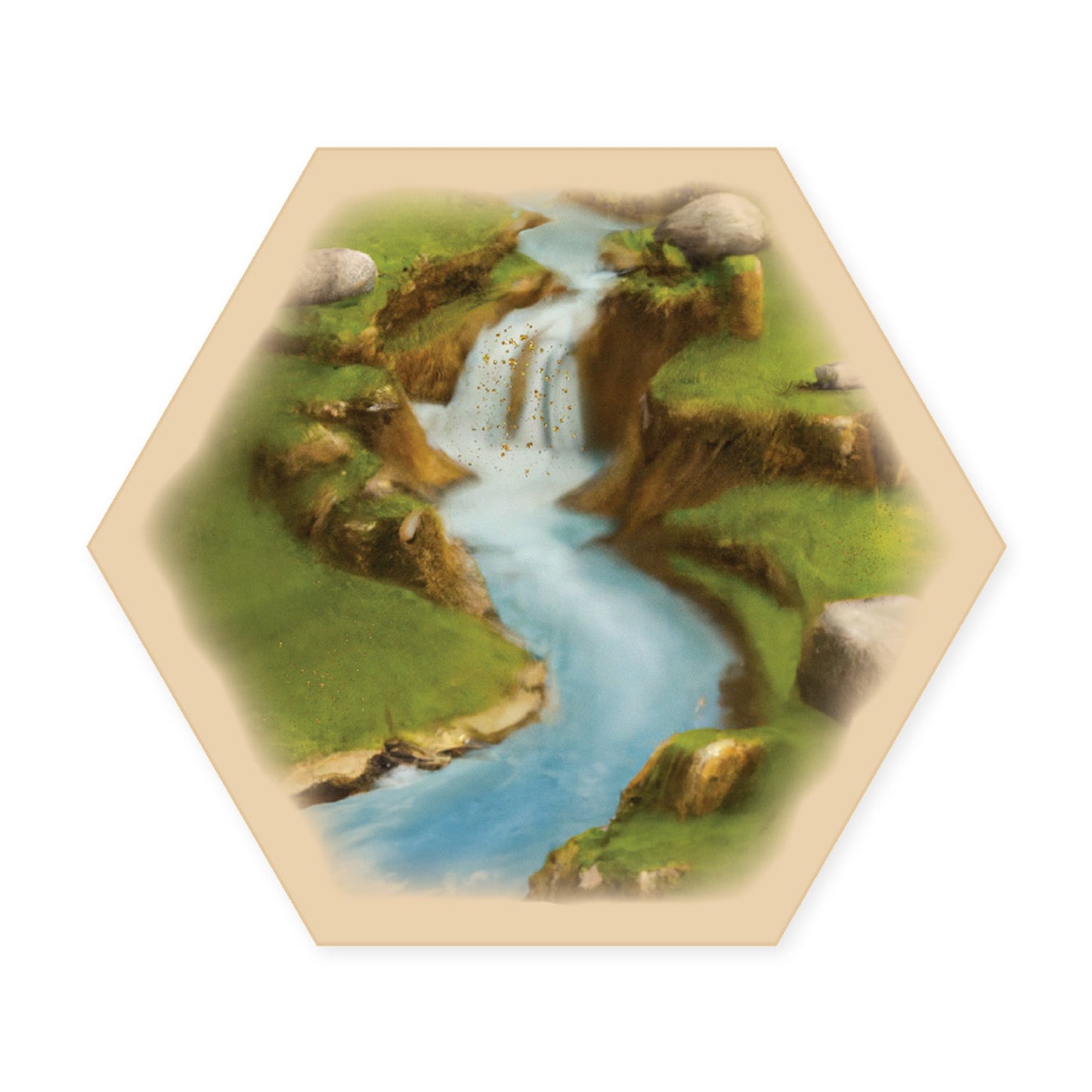 Gold River Replacement Hex Scenario compatible with Catan's Settlers of Catan, Seafarers, Cities and Knights and Catan Expansions