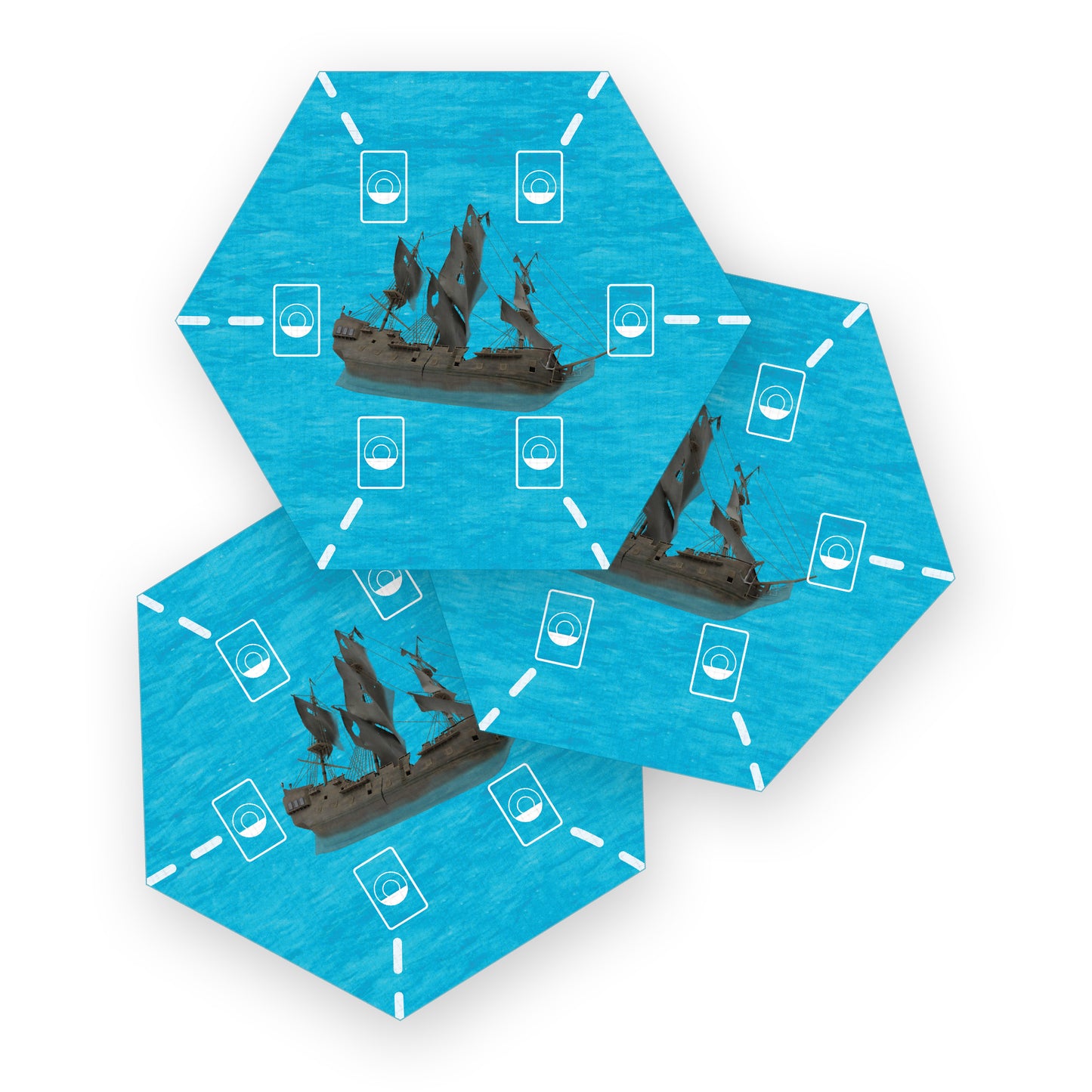 Shipwreck Pirate Ship Hex compatible with Catan's Settlers of Catan, Seafarers, and Catan Expansions