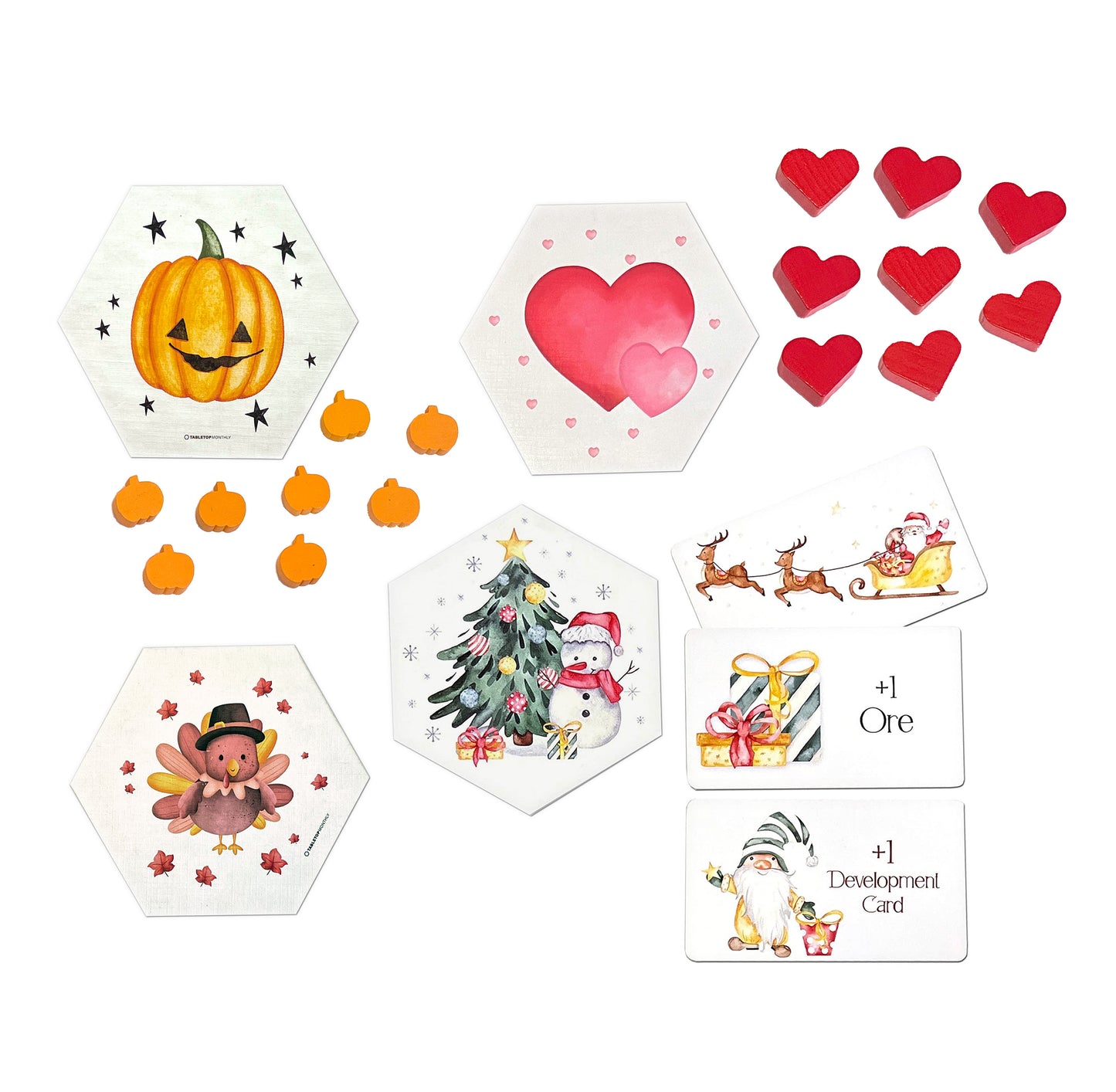 Holidays 4 Scenario Pack! Halloween, Thanksgiving, Christmas & Valentines Day Scenarios Expansions compatible with Catan's Settlers of Catan