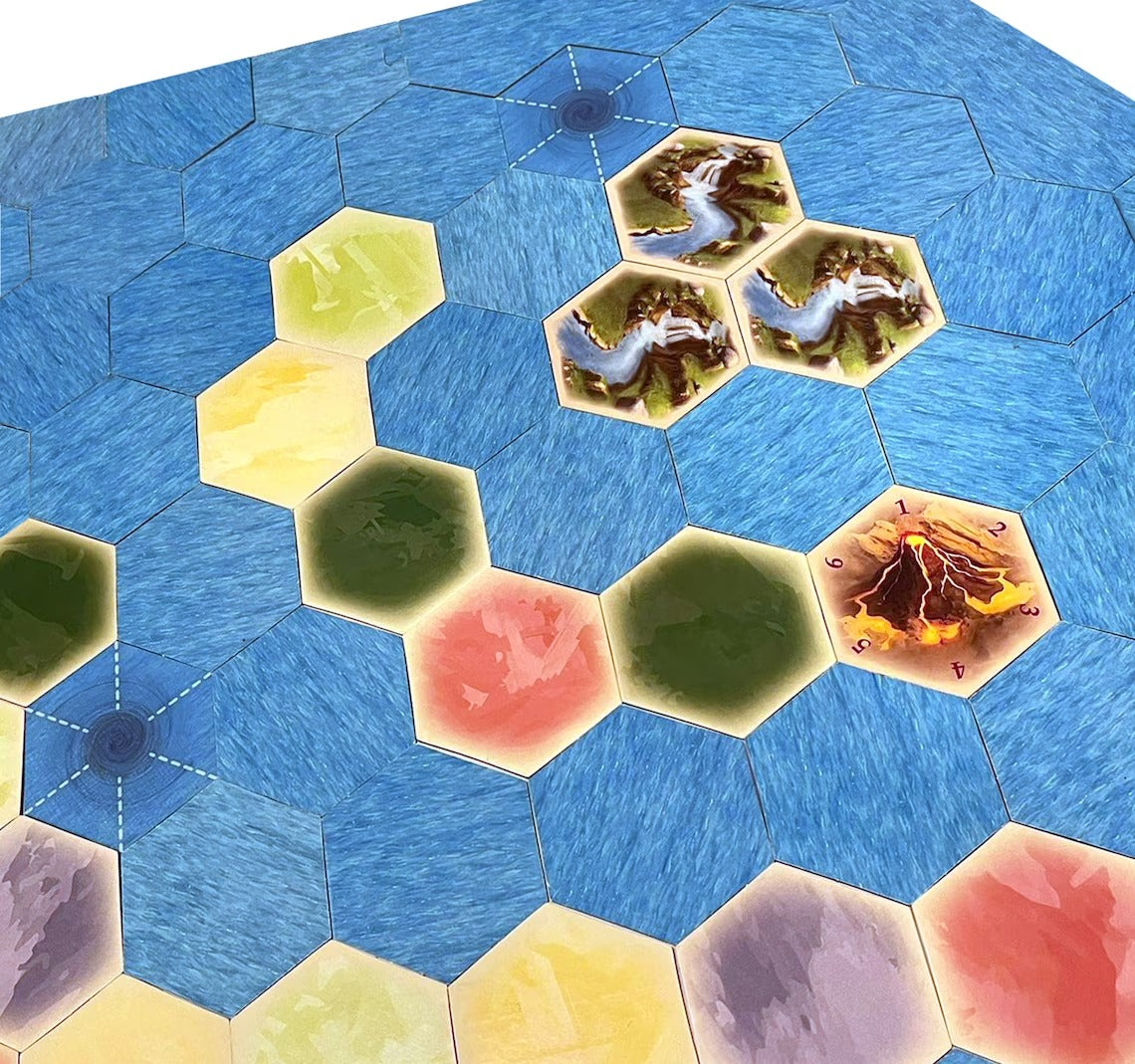 Gold River Replacement Hex Scenario compatible with Catan's Settlers of Catan, Seafarers, Cities and Knights and Catan Expansions
