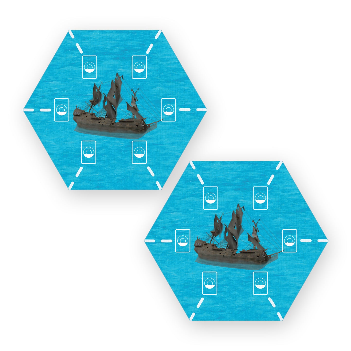 Shipwreck Pirate Ship Hex compatible with Catan's Settlers of Catan, Seafarers, and Catan Expansions