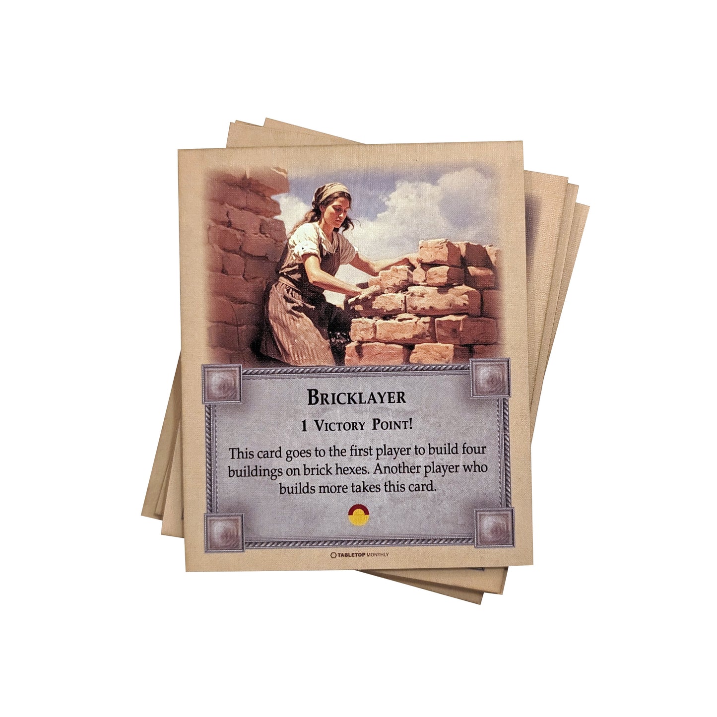 Professions Victory Point Cards, Bricklayer, Stonemason, Farmer, Shepherd, Lumberjack, compatible with Catan's Settlers of Catan 5th Edition, Seafarers and Catan Expansions