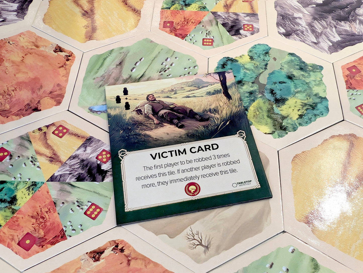 Victim Card Tile compatible with Catan's Settlers of Catan, Seafarers, and Catan Expansions, 6th Edition