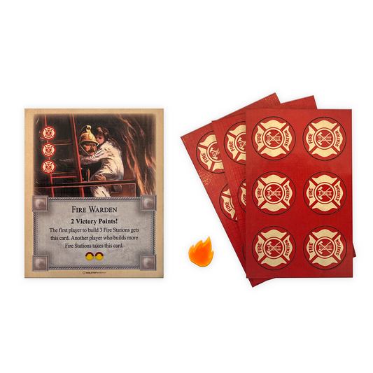 Firestorm Wildfire Scenario Card, Meeple and Game Pieces for 3-4, or 5-6 Players, compatible with Catan's Settlers of Catan and Catan Expansions