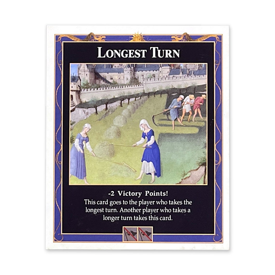 Longest Turn Card compatible with Catan's Settlers of Catan (4th Edition), Seafarers, Cities and Knights and Catan Expansions