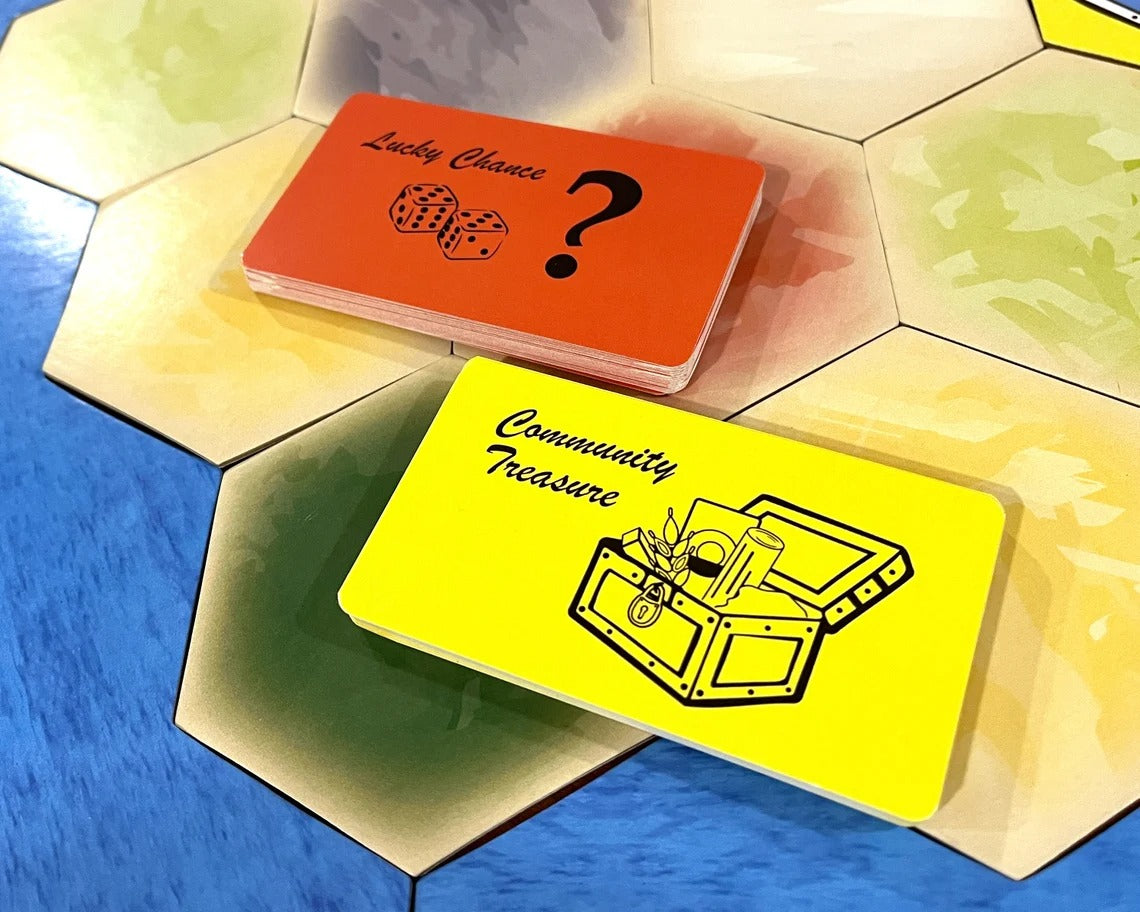 Lucky Chance Doubles and Community Treasure Chest Opoly Mashup Scenarios compatible with Catan's Settlers of Catan and Catan Expansions