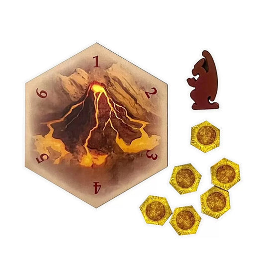 Awaken the Dragon Volcano Hex Scenario compatible with Catan's Settlers of Catan, Seafarers, and Catan Expansions