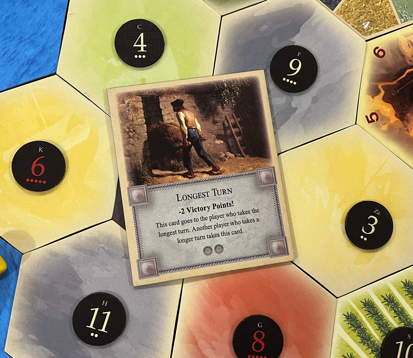 2-Pack Bonus Cards: Longest Turn and Wood for Sheep Cards compatible with Catan's Settlers of Catan, Seafarers and Catan Expansions