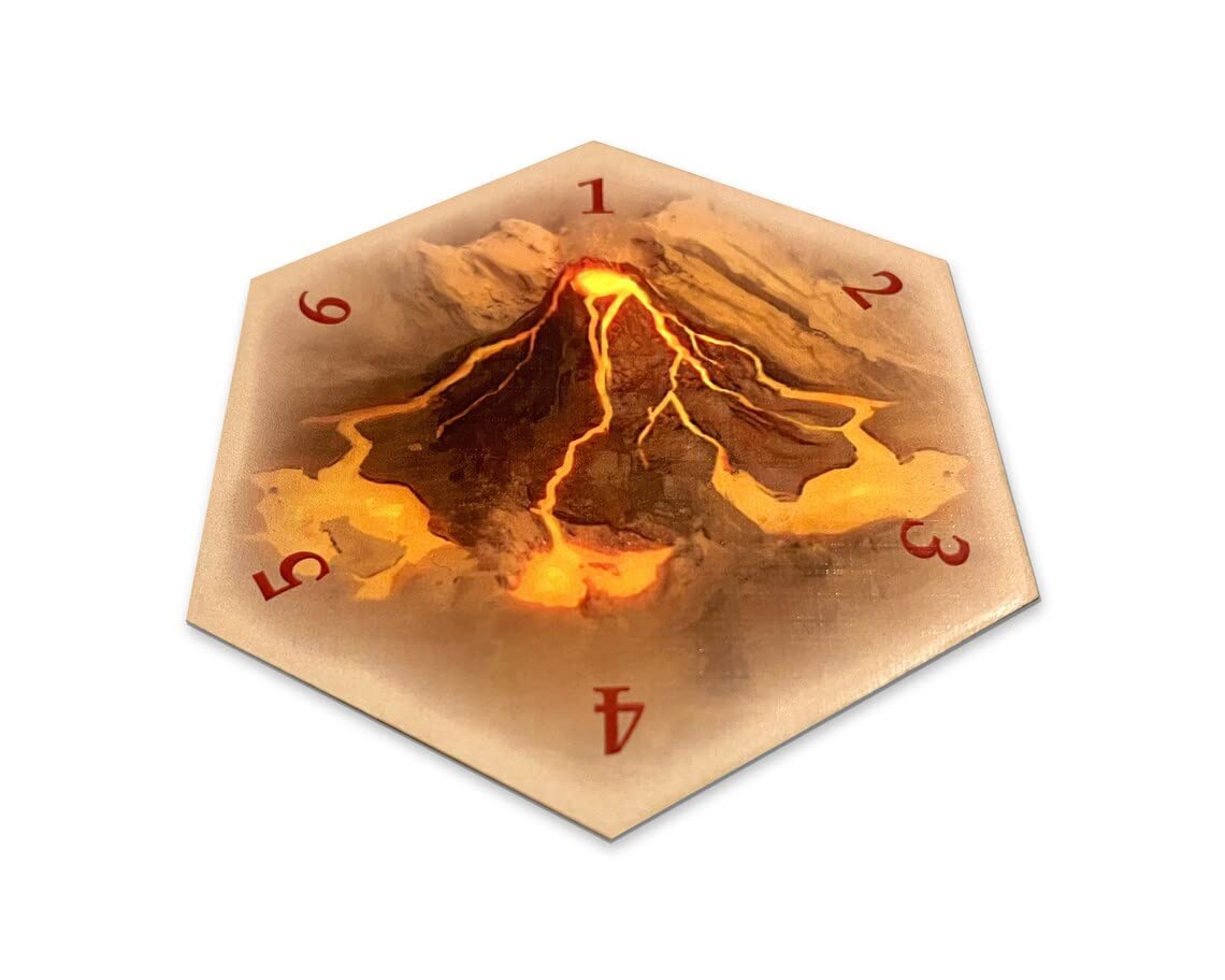 Volcano Hex compatible with Catan's Settlers of Catan, Seafarers & Catan Expansions