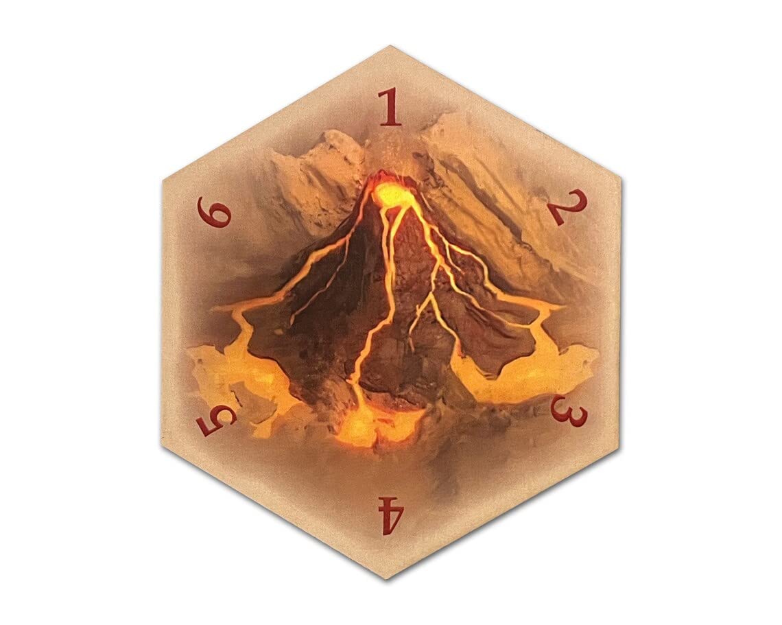 Volcano Hex compatible with Catan's Settlers of Catan, Seafarers & Catan Expansions