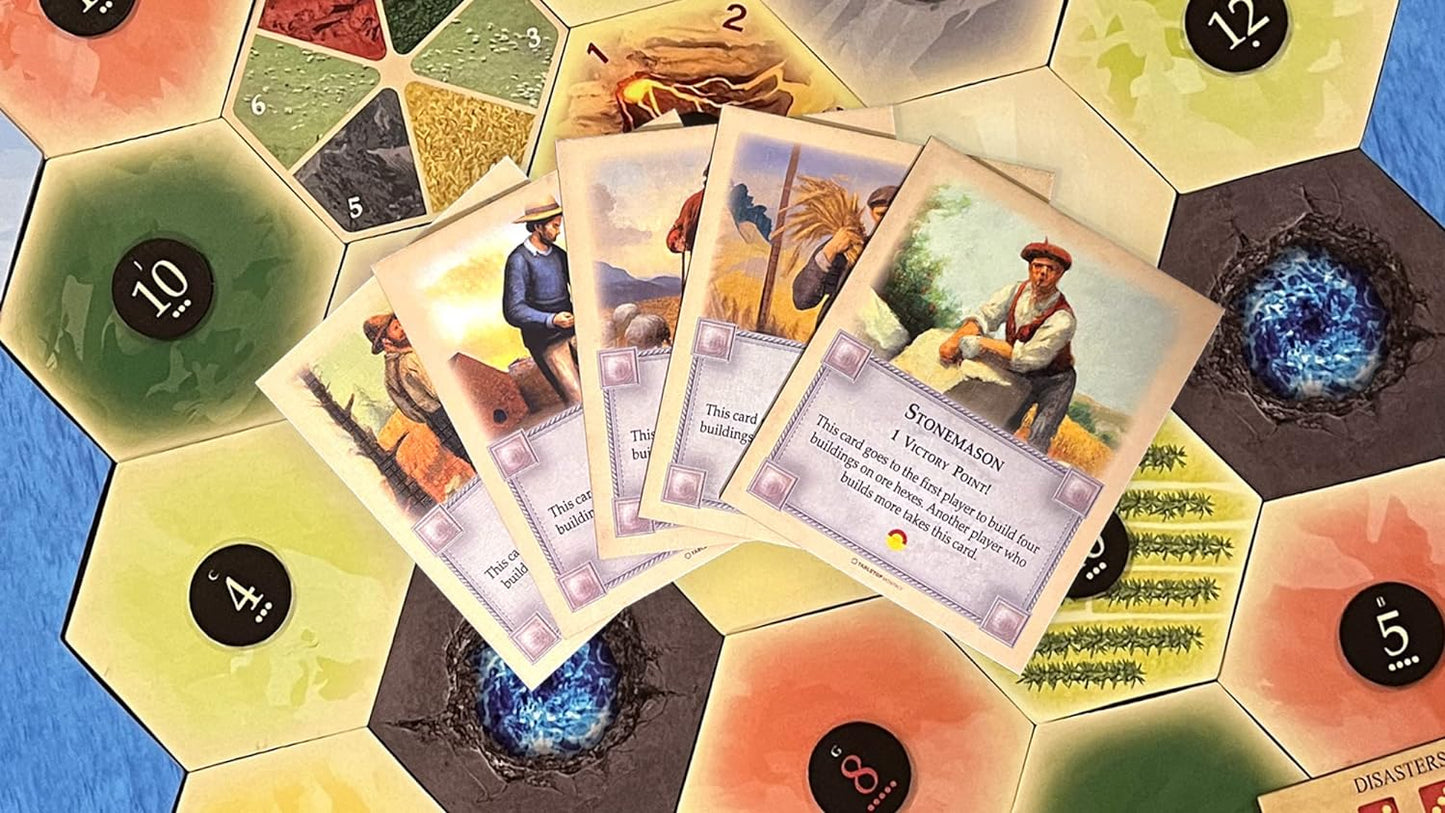 Professions Victory Point Cards, Bricklayer, Stonemason, Farmer, Shepherd, Lumberjack, compatible with Catan's Settlers of Catan 5th Edition, Seafarers and Catan Expansions