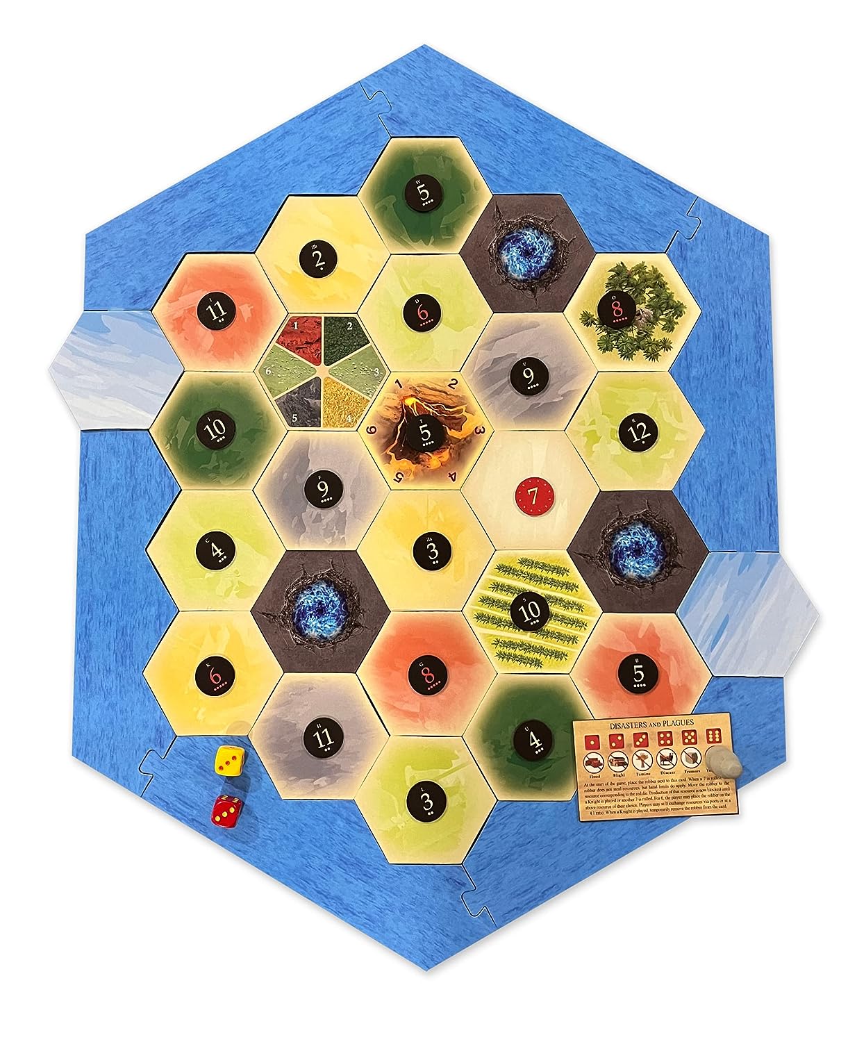 Disasters and Plagues Robber Scenario compatible with Catan's Settlers of Catan