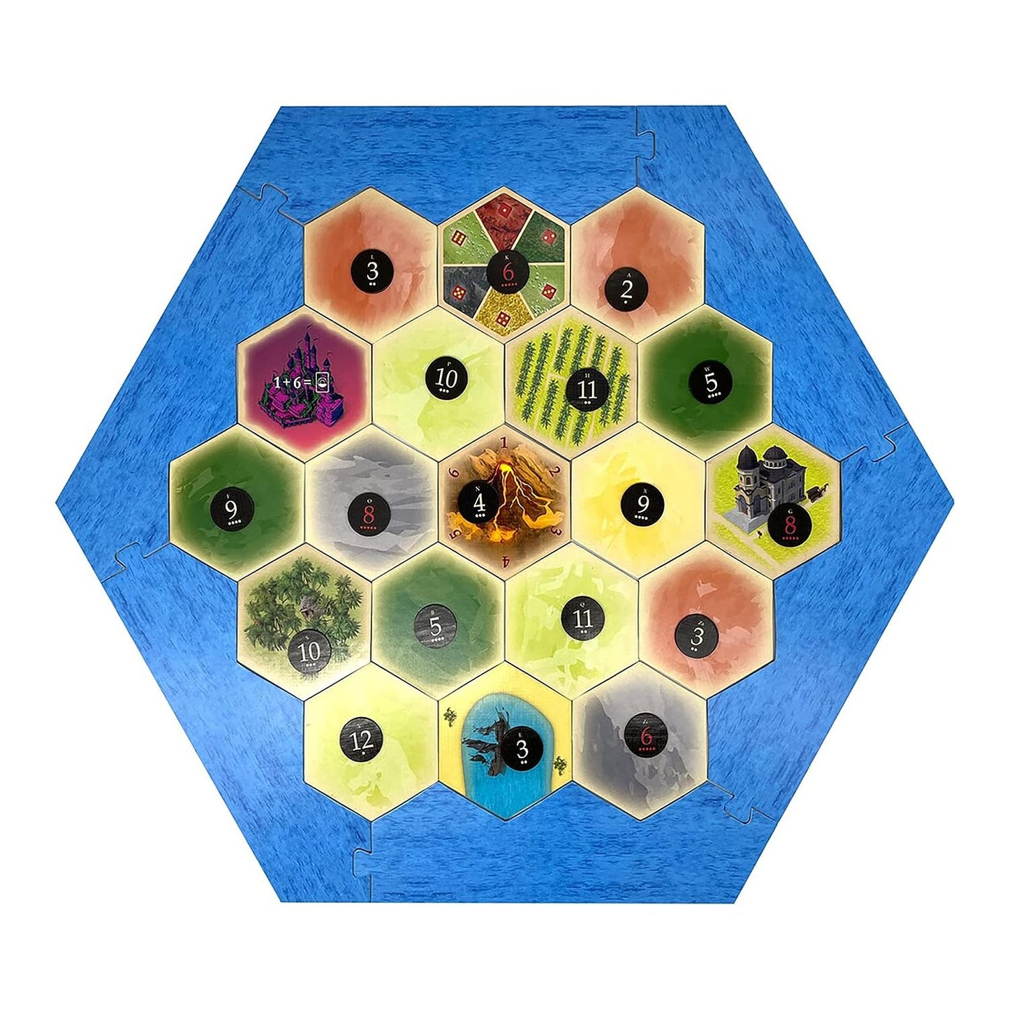 Lost Jungle Hex and Discovery Token Set compatible with Catan's Settlers of Catan, Seafarers and Catan Expansions