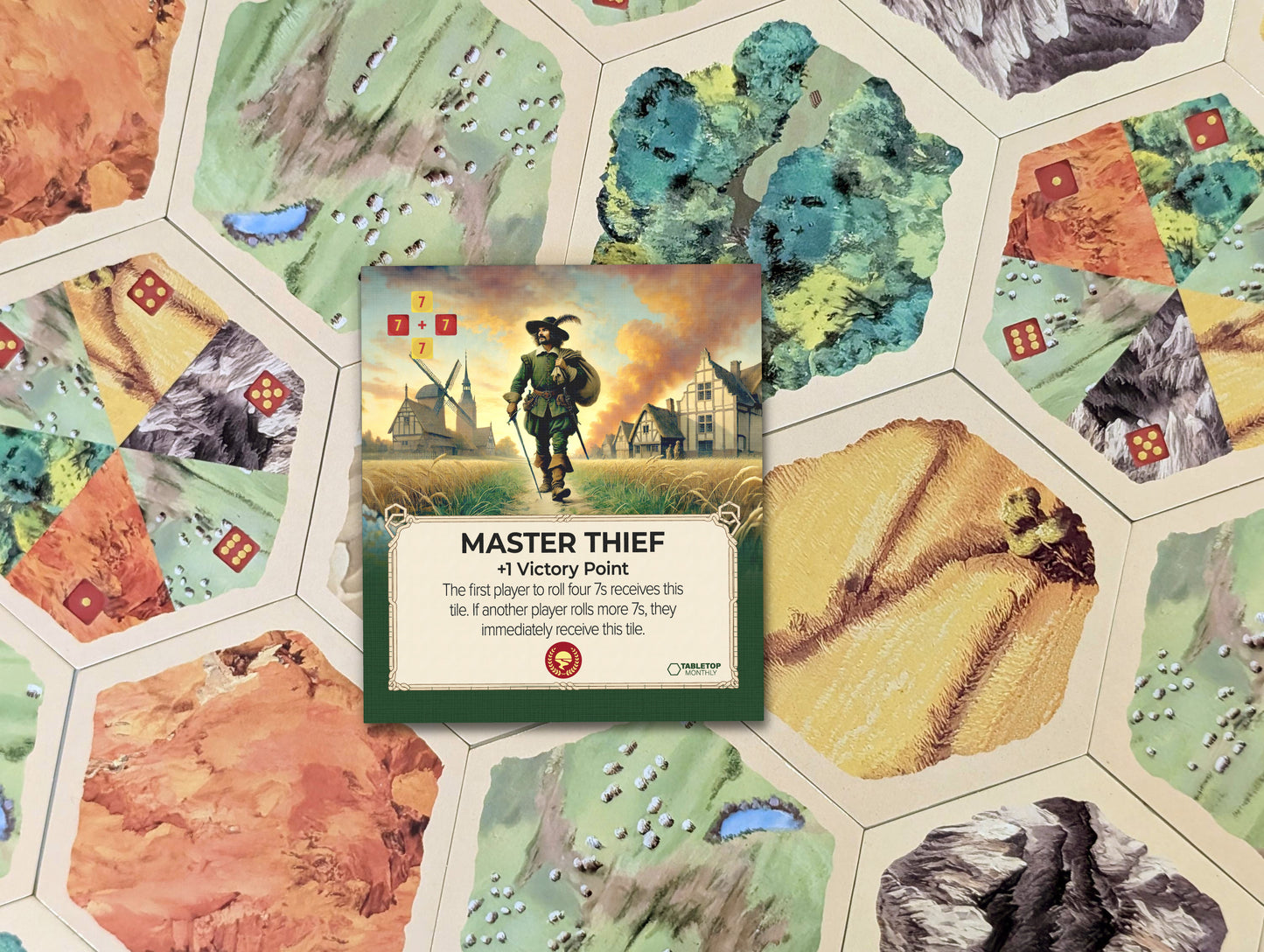 Master Thief Tile compatible with Catan's Settlers of Catan, Seafarers, and Catan Expansions, 6th Edition