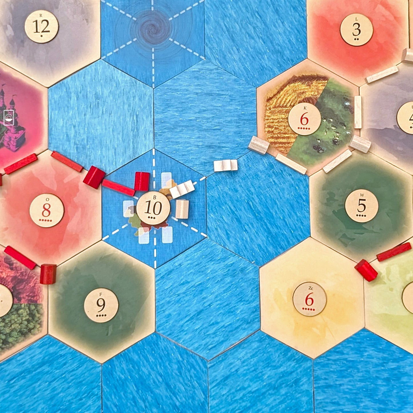 Treasure Island Scenario Hex and Replacement Number Tokens compatible with Catan's Settlers of Catan and Seafarers