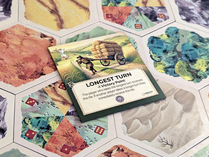 Longest Turn Tile compatible with Catan's Settlers of Catan, Seafarers, and Catan Expansions, 6th Edition