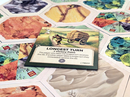 Longest Turn Tile compatible with Catan's Settlers of Catan, Seafarers, and Catan Expansions, 6th Edition