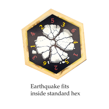 Earthquake Mini Hex Disaster Scenario compatible with Catan's Settlers of Catan and Catan Expansions