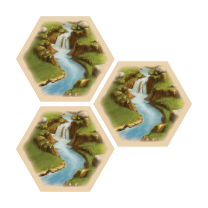 Gold River Replacement Hex Scenario compatible with Catan's Settlers of Catan, Seafarers, Cities and Knights and Catan Expansions