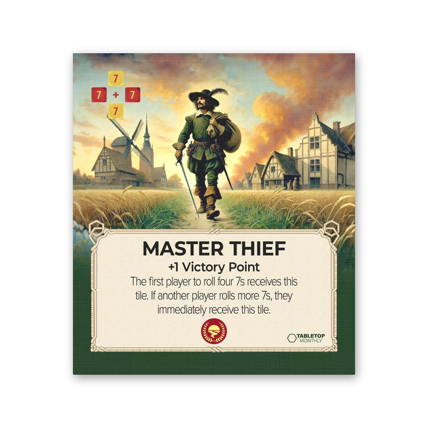 Master Thief Tile compatible with Catan's Settlers of Catan, Seafarers, and Catan Expansions, 6th Edition