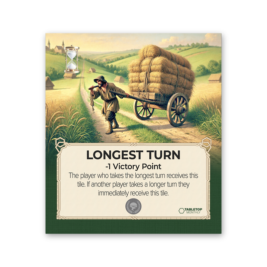 Longest Turn Tile compatible with Catan's Settlers of Catan, Seafarers, and Catan Expansions, 6th Edition