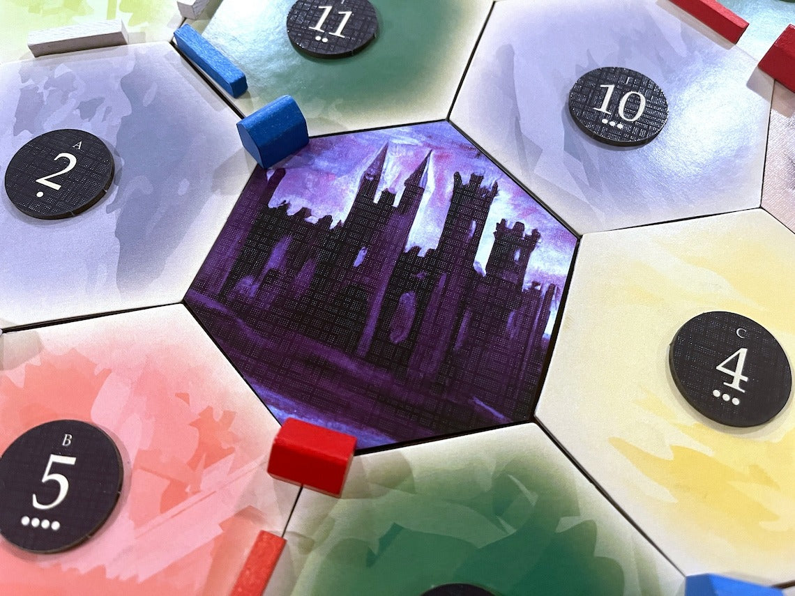 Haunted Castle Wraith Card Hex Scenario compatible with Catan's Settlers of Catan, Seafarers, Cities and Knights and Catan Expansions