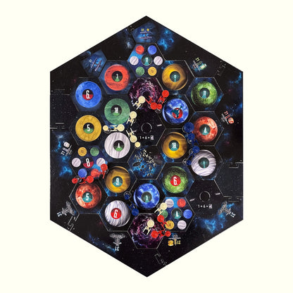 Planet Hexes and Border Extenders Board Expansion compatible with Catan's Star Trek Catan