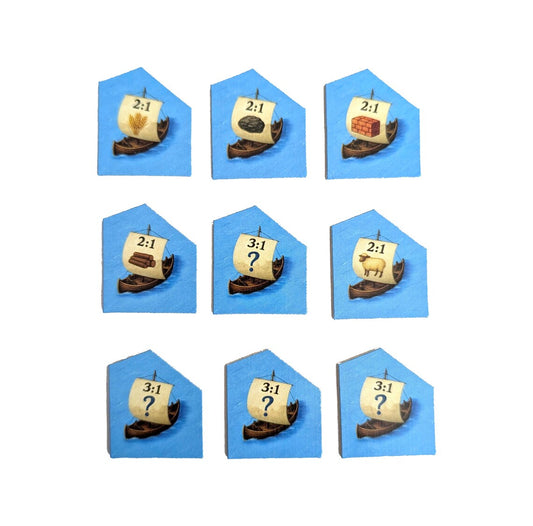 Replacement Port Tokens compatible with Catan's Settlers of Catan