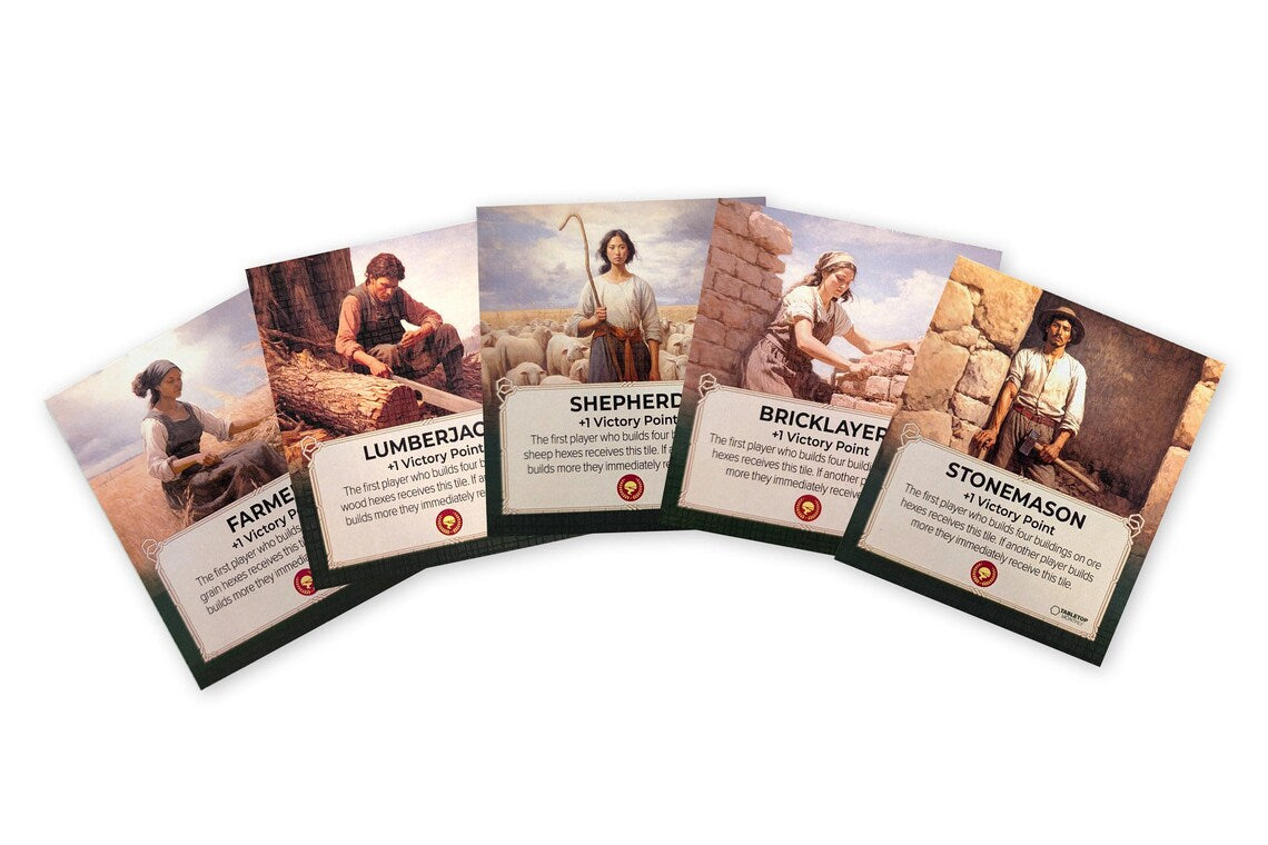 Profession Tile Cards compatible with Catan's Settlers of Catan, Seafarers, and Catan Expansions, 6th Edition (Copy)