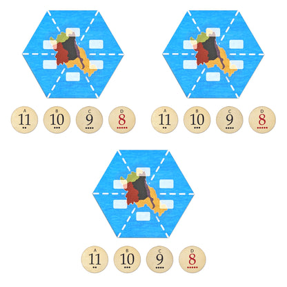 Treasure Island Scenario Hex and Replacement Number Tokens compatible with Catan's Settlers of Catan and Seafarers