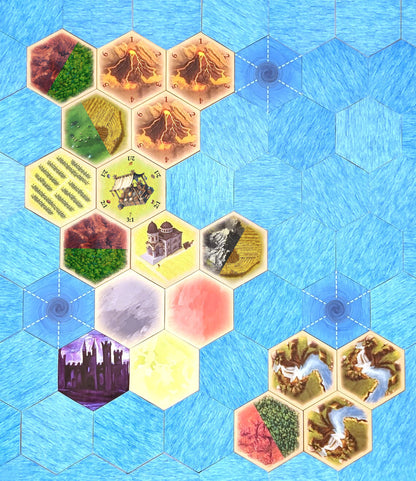 Marketplace Merchant Port Trade Tile Hex Replacement Scenario compatible with Catan's Settlers of Catan