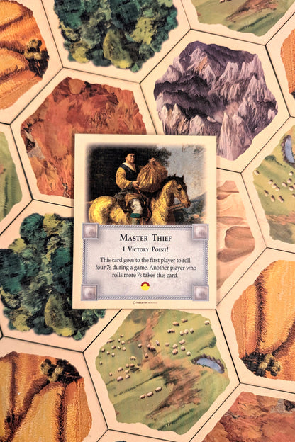 Master Thief Card compatible with Catan's Settlers of Catan, Seafarers, and Catan Expansions, 5th Edition