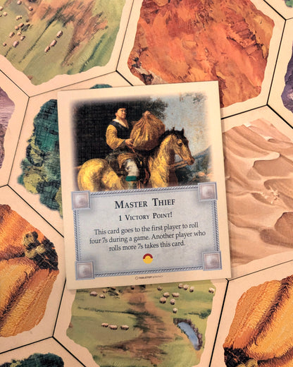 Master Thief Card compatible with Catan's Settlers of Catan, Seafarers, and Catan Expansions, 5th Edition