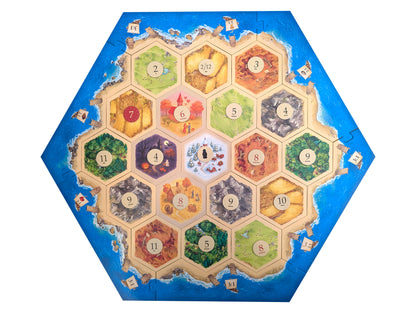 Replacement Number Tokens with Roll Chance Indicator compatible with Catan's Settlers of Catan 5-6 Player Extension