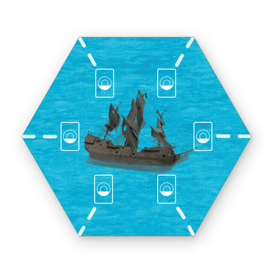 Shipwreck Pirate Ship Hex compatible with Catan's Settlers of Catan, Seafarers, and Catan Expansions