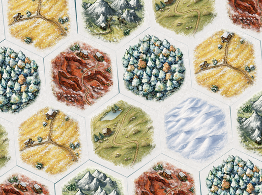Winter Hexes compatible with Catan's Settlers of Catan