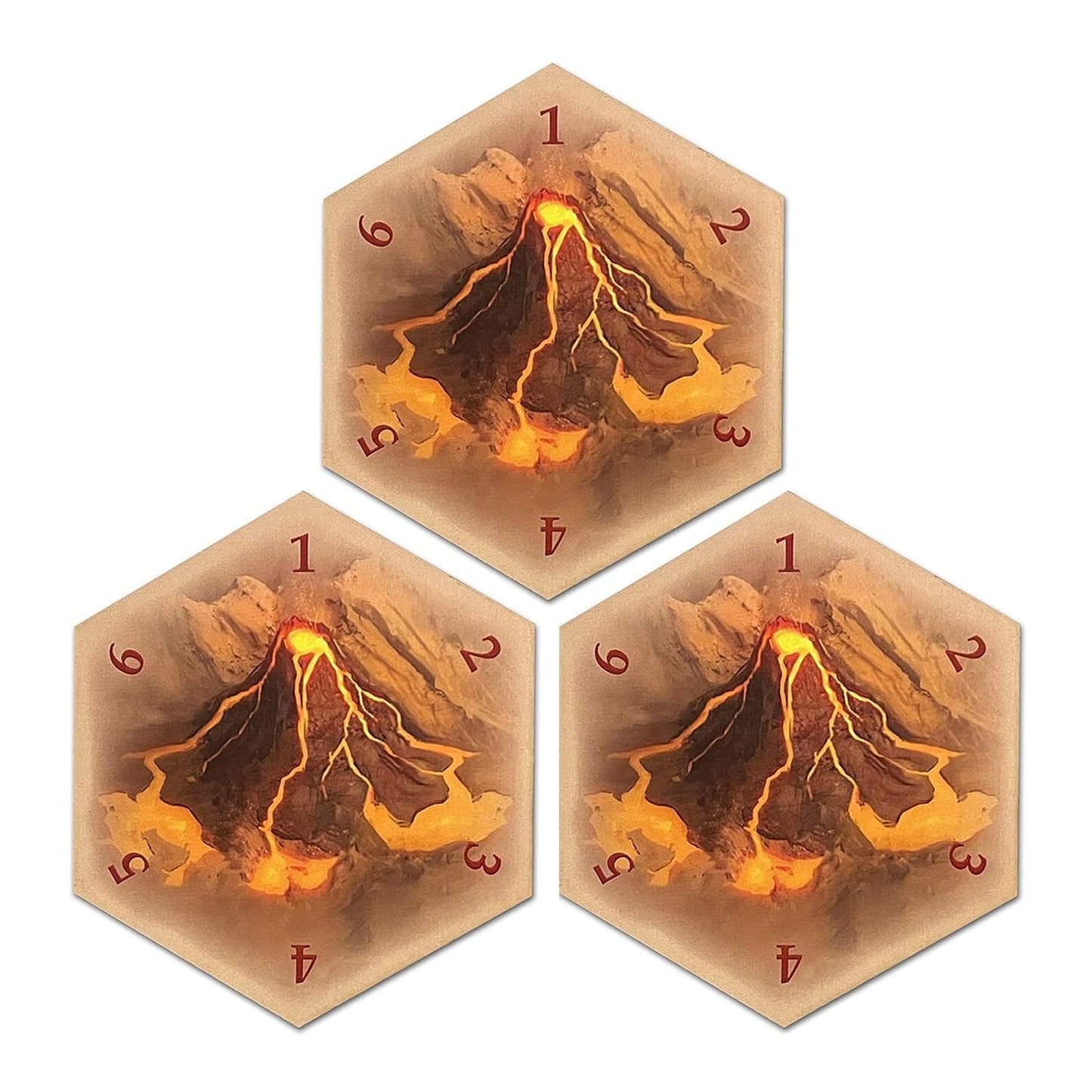 Volcano Hex compatible with Catan's Settlers of Catan, Seafarers & Catan Expansions