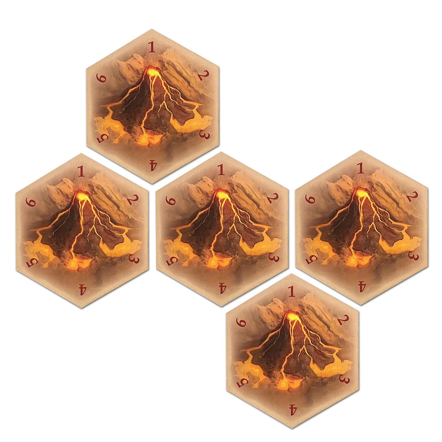 Volcano Hex compatible with Catan's Settlers of Catan, Seafarers & Catan Expansions