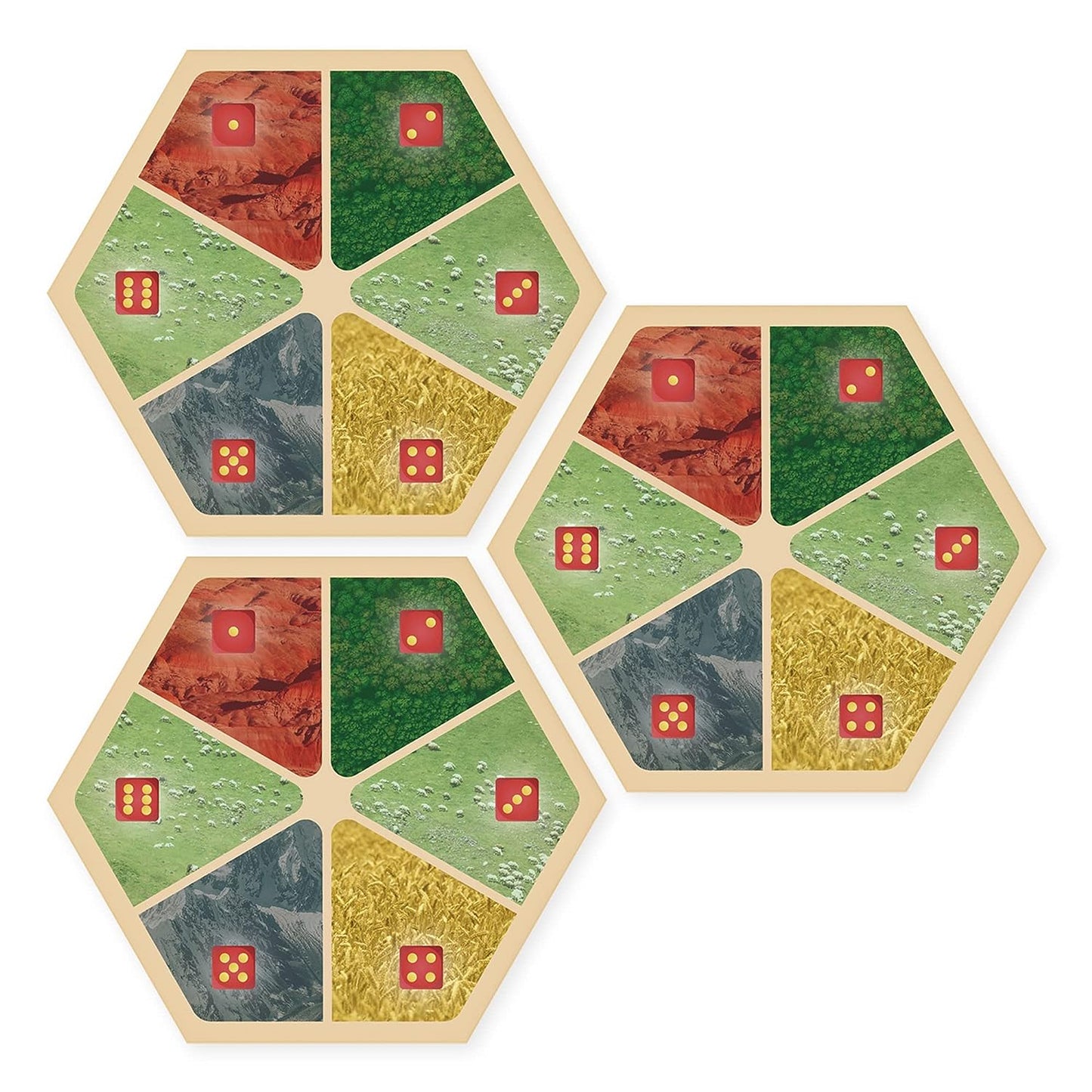 Amalgam Multi-Resource Replacement Hex Scenario compatible with Catan's Settlers of Catan, Seafarers, Cities and Knights and Catan Expansions